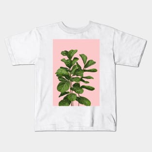 Copy of Modern House plant in pink 2, Abstract Plant Art Kids T-Shirt